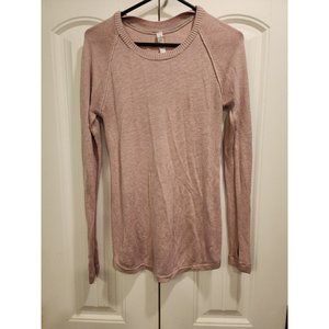 Lululemon Still Movement Sweater Womens Sz 4 Pink Thumbholes 5% Cashmere